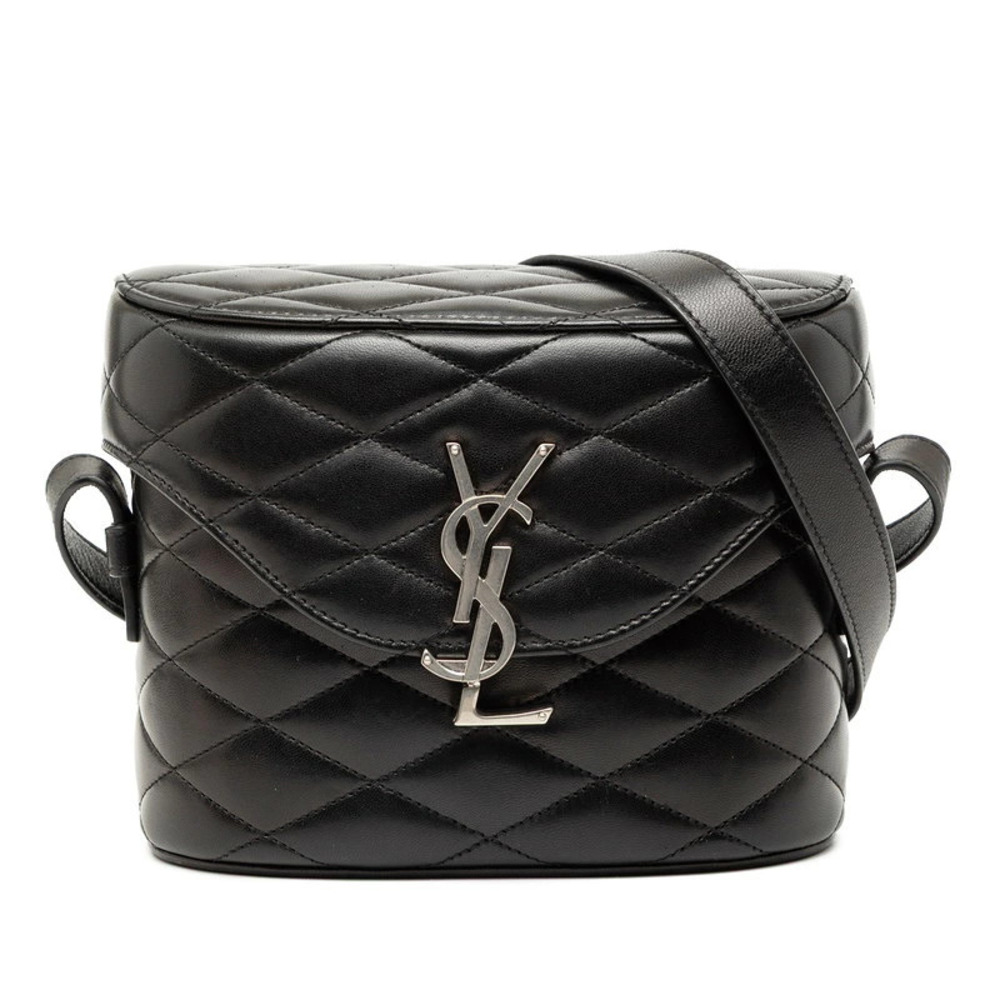 Saint Laurent YSL June Shoulder Bag Black Lambskin